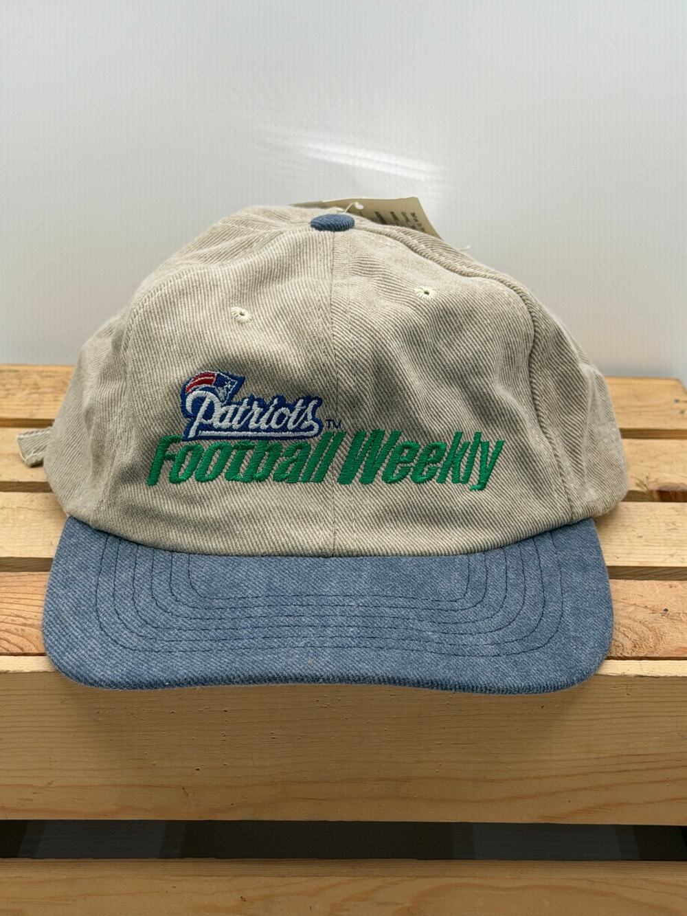 VTG New England Patriots Football Weekly Twins Enterprise Corduroy Strapback Hat